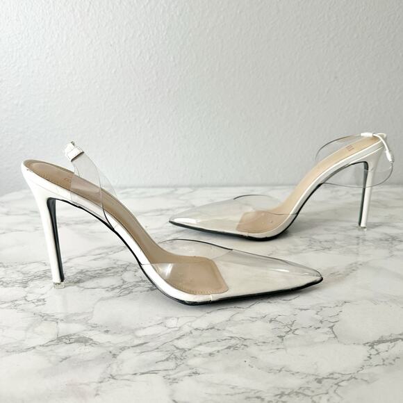 BSS Millie Transparent Clear White Stiletto Slingback Heels Women’s EU Size 40 - Picture 8 of 12